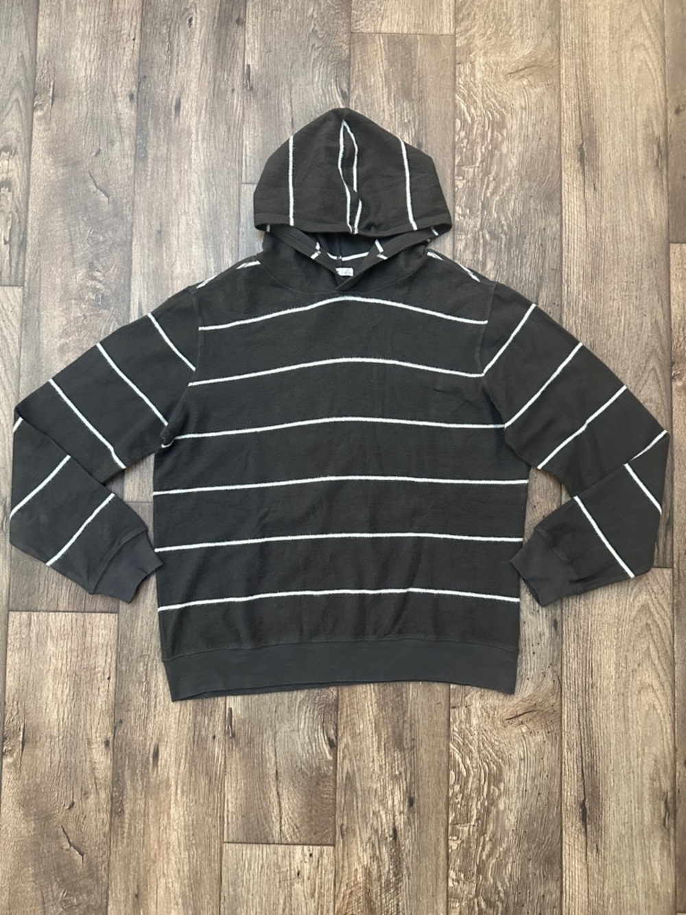 Katin Soft Fleece Hooded Sweater Hoodie Men’s Size L Washed Black White Brownish